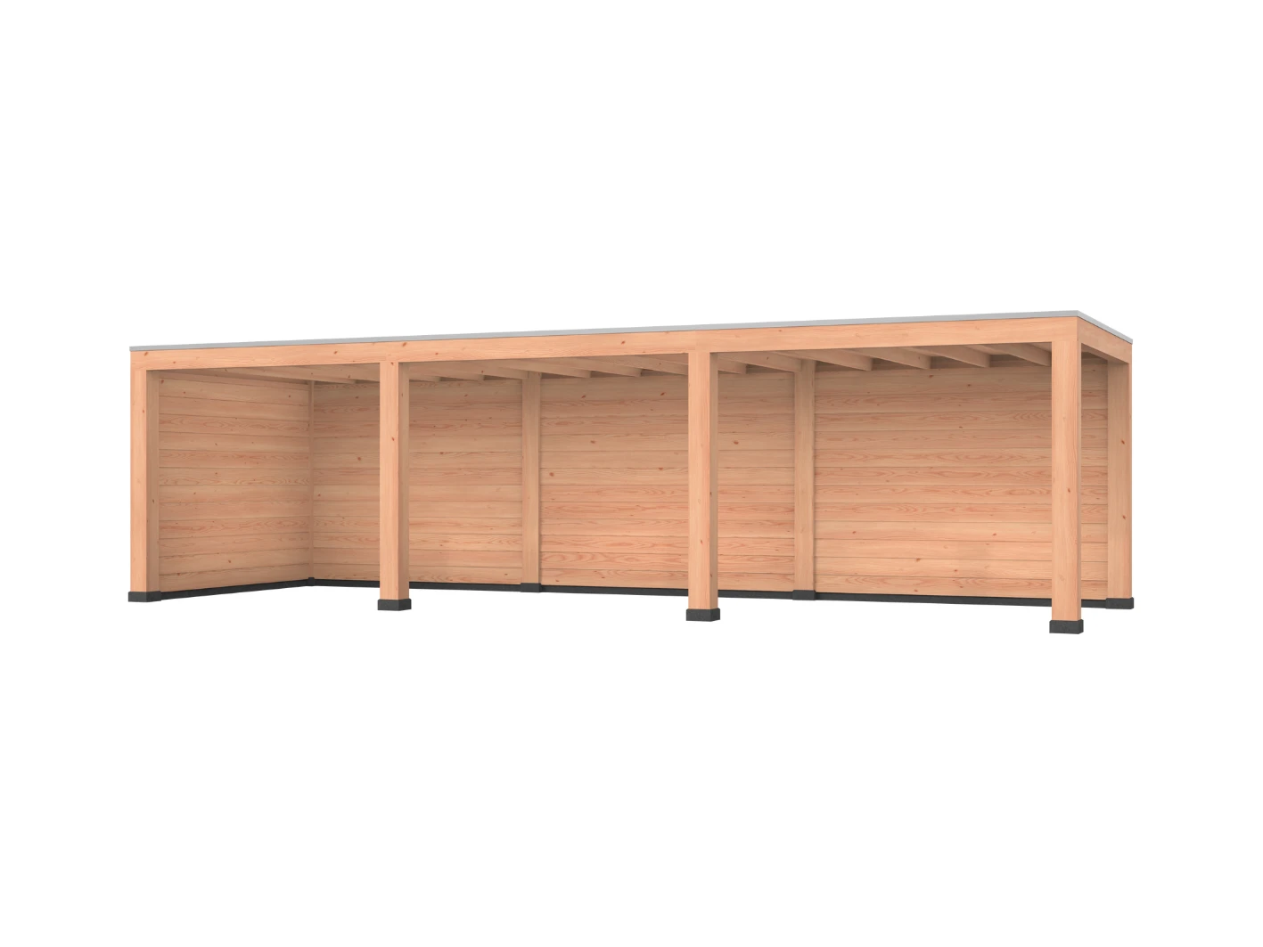 Douglas overkapping, 900 x 300, met achterwand en zijwand, Westwood Modern - Afbeelding 1